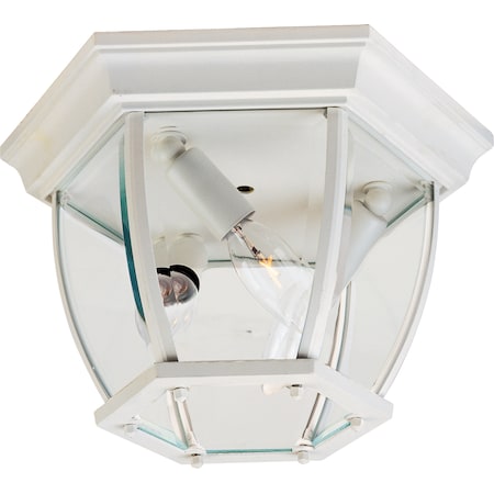 Maxim Lighting Crown Hill 3-Light 11" Wide White Outdoor Flush Mount Light 1029WT